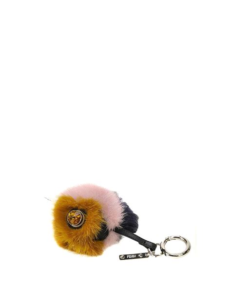 leather key holder fendi|fendi keychains.